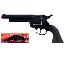 Kovbojský revolver kovový černý 12 ran