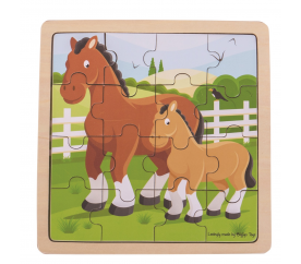 Bigjigs Toys puzzle - Kůň s hříbátkem
