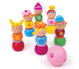 Bigjigs Toys Dřevěné kuželky Víly
