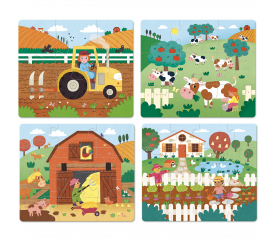 Vilac Dřevěné puzzle Farma 4v1