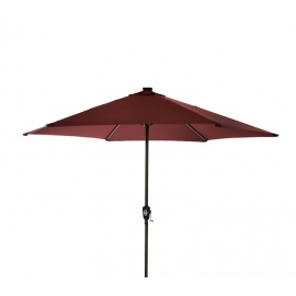 Aga Slunečník CLASSIC LED+integrovaná USB nabíječka 300 cm Dark Red