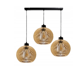 Stropní LED svítidlo LOFT 3xE27 - WOOD - černé