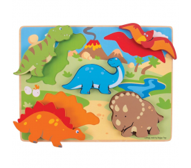 Bigjigs Toys Hrubé vkládací puzzle dinosauři
