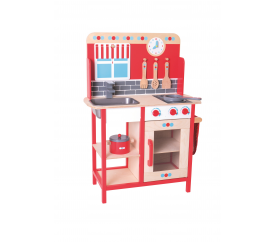 Bigjigs Toys Dřevěná dětská kuchyňka červená