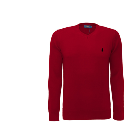 Ralph Lauren Svetr V-NECK Tudor Red