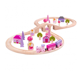 Bigjigs Rail Dřevěná vláčkodráha osmička pro princezny 40 dílů