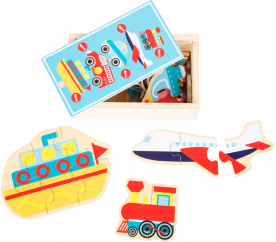 Small Foot Dřevěné puzzle Vozidla
