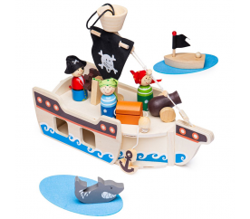 Bigjigs Toys Pirátská loď s piráty