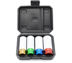 Geko Sada nástrčných rázových klíčů 1/2" s krytkou 17-22 mm