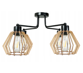 Závěsná lampa DRON 4xE27 WOOD DIAMOND