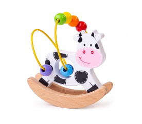 Bigjigs Baby Motorický labyrint houpačka kravička