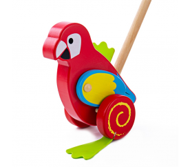 Bigjigs Baby Dřevěný jezdík Papoušek