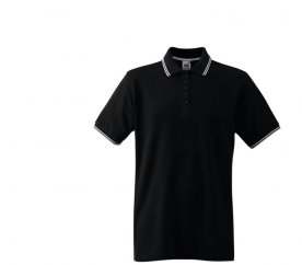 Fruit Of The Loom Tričko TIPPED POLO Black White
