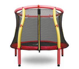 Aga Dětská trampolína 116 cm Červeno-žlutá + ochranná síť