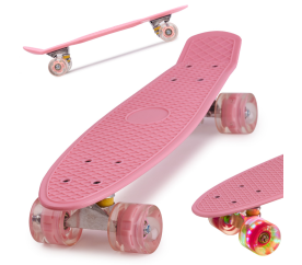 Aga Fiskeboard skateboard LED kolečka růžová