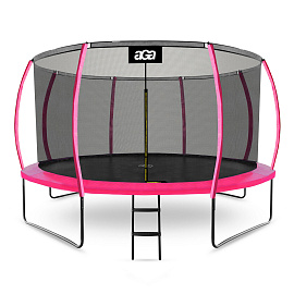 Aga SPORT EXCLUSIVE Trampolína 366 cm Růžová + ochranná síť + žebřík