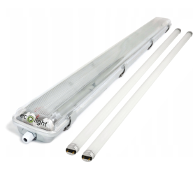 Svítidlo ECOlight + 2x LED trubice - G13 - 120cm - 18W - 1800lm studená bílá - SADA