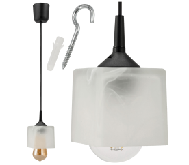 Závěsná lampa 1xE27 CUBE WHITE