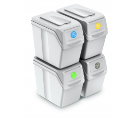 Aga Odpadkové koše SORTIBOX 4x25l Bílé