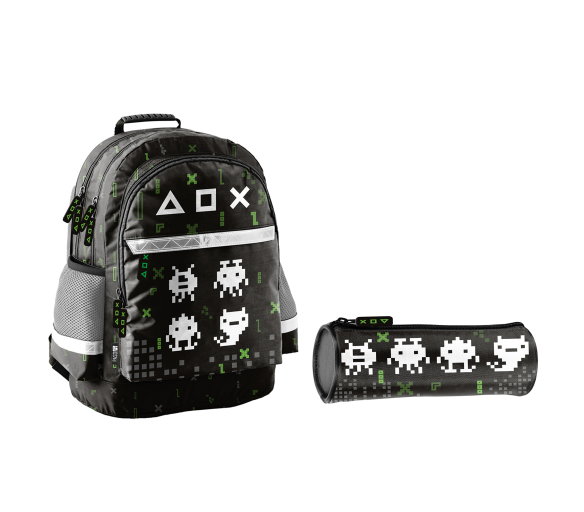 Paso Školní set tříkomorový batoh + pouzdro Game