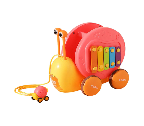 Aga4Kids Tahací šnek s xylofonem Růžový