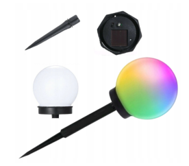 LED solární zahradní lampa LED RGB - kulatá