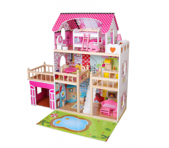 Aga4Kids Domeček pro panenky Gabriella s LED osvětlením
