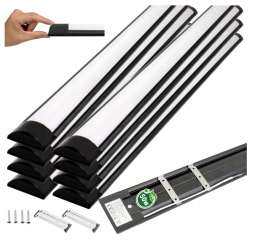 8x LED panel MARS - černé svítidlo SLIM - 150cm - 50W - 230V - 5000Lm - neutrální bílá