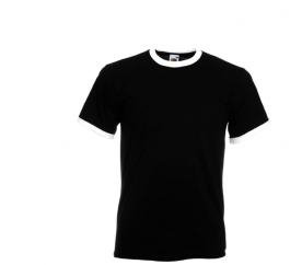 Fruit Of The Loom Tričko RINGER Black White