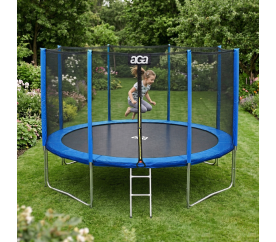Aga SPORT PRO Trampolína 366 cm Modrá + ochranná síť + žebřík - II. JAKOST