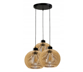 Stropní LED svítidlo LOFT 3xE27 - WOOD - černé