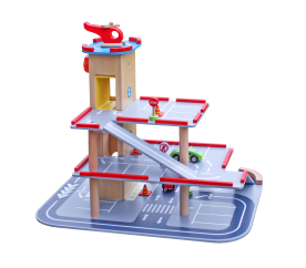 Aga4Kids Dřevěná třípatrová Garáž MR6105