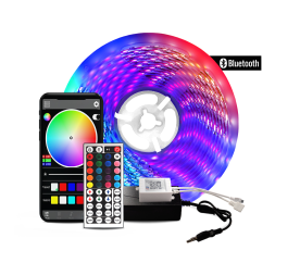 Aga Bluetooth RGB LED pásek 5m + ovladač + zdroj
