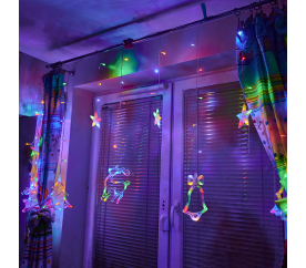Aga LED Světelný závěs se Soby 2,5 m Vícebarevný