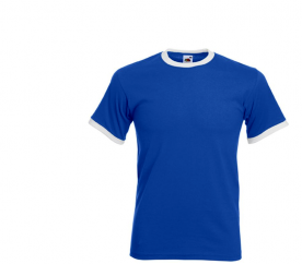 Fruit Of The Loom Tričko RINGER Royal Blue White
