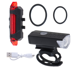 Sada LED světel pro jízdní kola zadní-přední USB