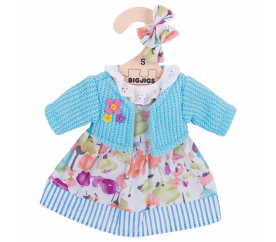 Bigjigs Toys Tyrkysové šaty se svetrem pro panenku 28 cm