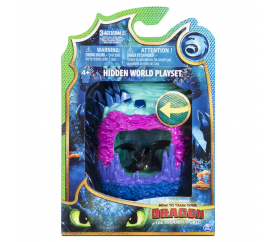 Draci 3 svítící Dračí jeskyně s figurkou bezzubky