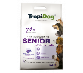 TropiDog Premium Senior krocan s rýží 2,5kg