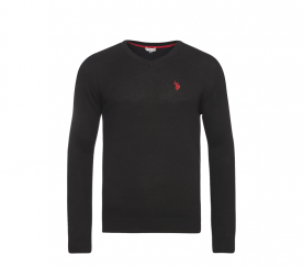 U.S. Polo ASSN. Svetr V-Neck Black