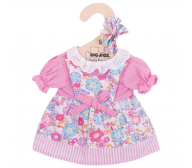 Bigjigs Toys Růžové květinové šaty pro panenku 28 cm