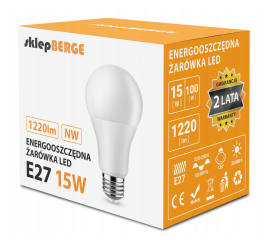 LED žárovka - E27 - 15W - 1500Lm - neutrální bílá