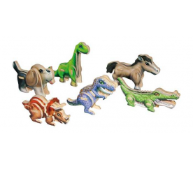 Small Foot Dřevěné 3D puzzle sada 6 ks dinosaurů