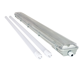 Svítidlo + 2x LED trubice - T8 - 120cm - 18W - teplá bílá - SADA