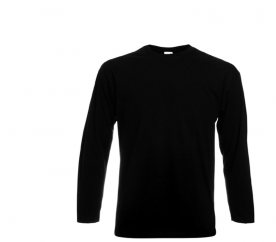 Fruit Of The Loom Tričko VALUEWEIGHT Longsleeve Black