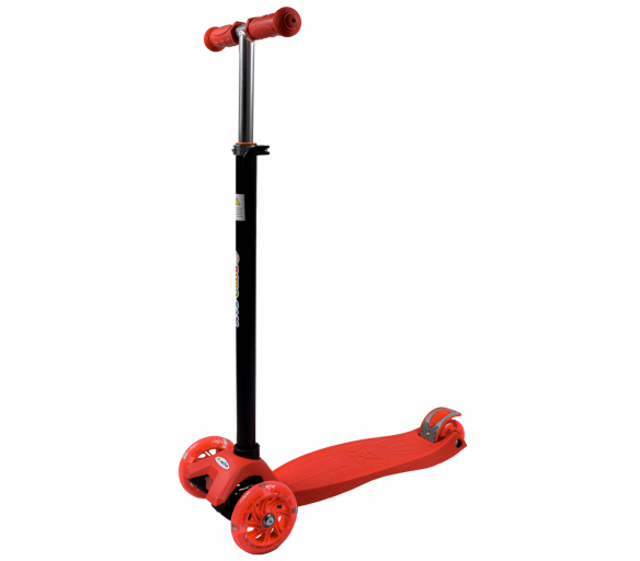 Bobo-San Dětská třikolová koloběžka s LED kolečky Red