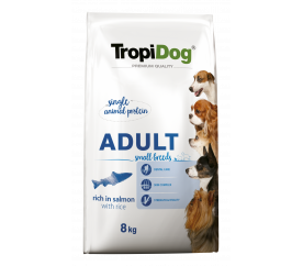 TropiDog Premium Adult S losos s rýží 8kg