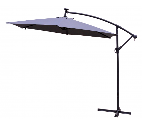 Aga Zahradní slunečník konzolový EXCLUSIV LED 300 cm Dark Grey