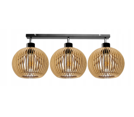 Stropní LED svítidlo LOFT 3xE27 - WOOD - černé