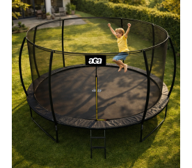 Aga SPORT EXCLUSIVE Trampolína 366 cm Černá + ochranná síť + žebřík - II. JAKOST